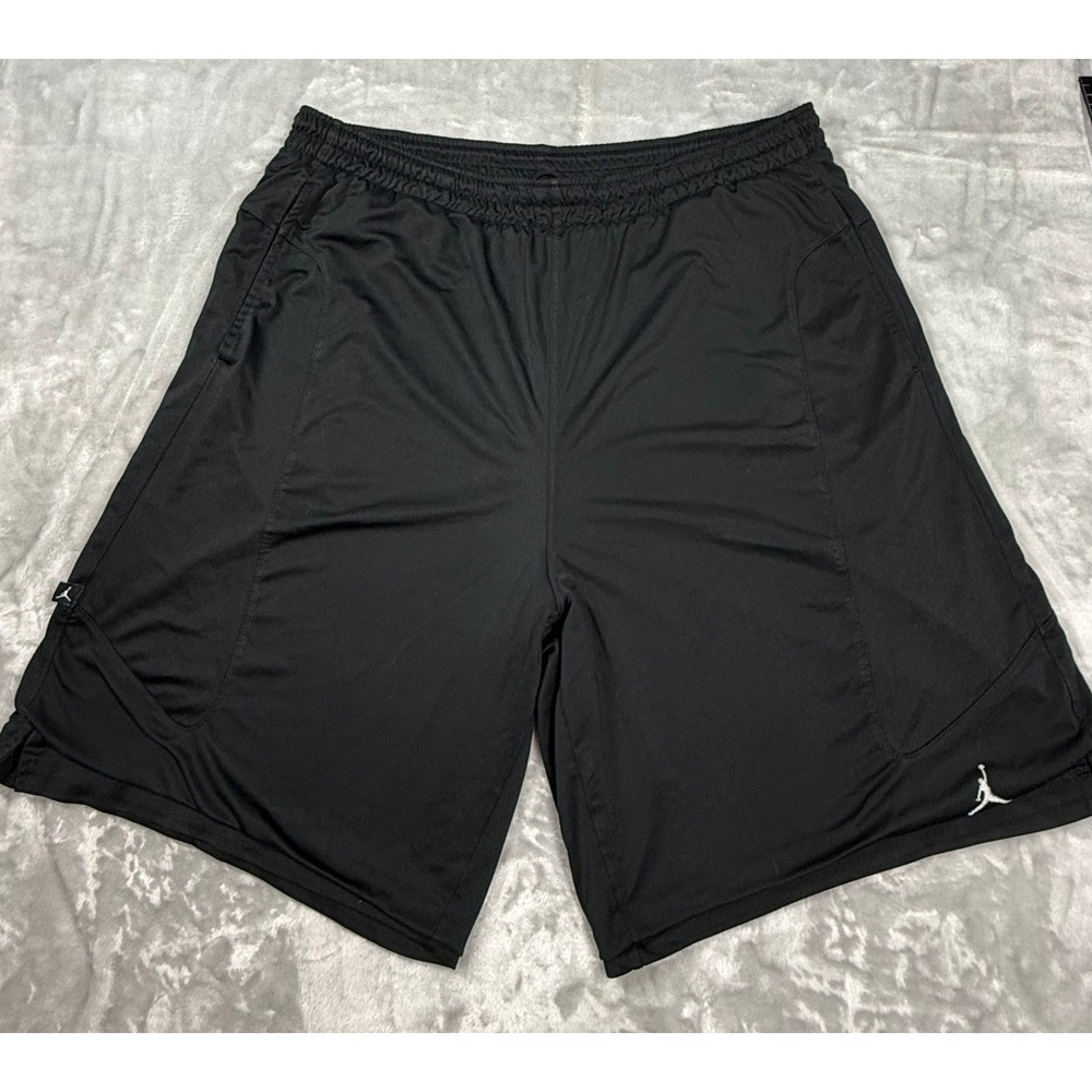 Jordan Brand Mens 3XL Black Basketball Shorts Jumpman Logo Mesh Athletic Gym